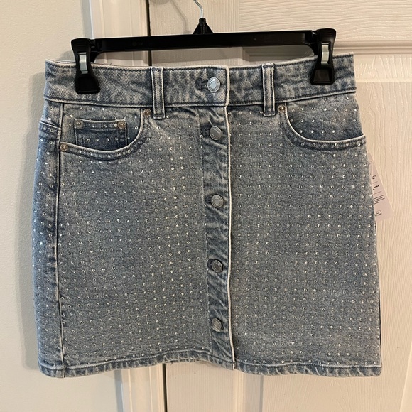 Michael Kors Rhinestone Denim Skirt - Picture 1 of 7